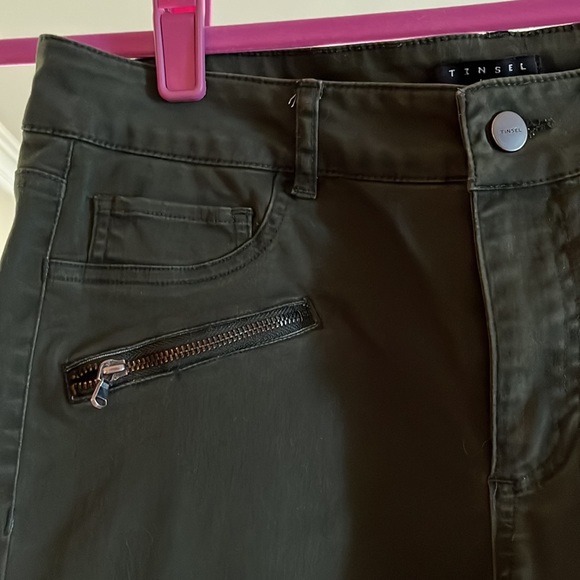 Tinsel Jeans Tinsel Moto Skinny Jean In Olive Green Poshmark
